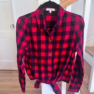 Madewell Buffalo Check cropped button-down shirt Size small